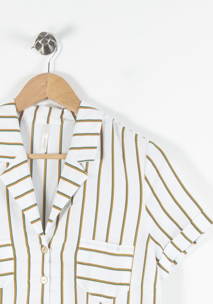 Robe Chemise Blanche et Marron - Taille XS/34 de la marque I.Code | PARAD60543 - Vendu par Paradigme - Image 3