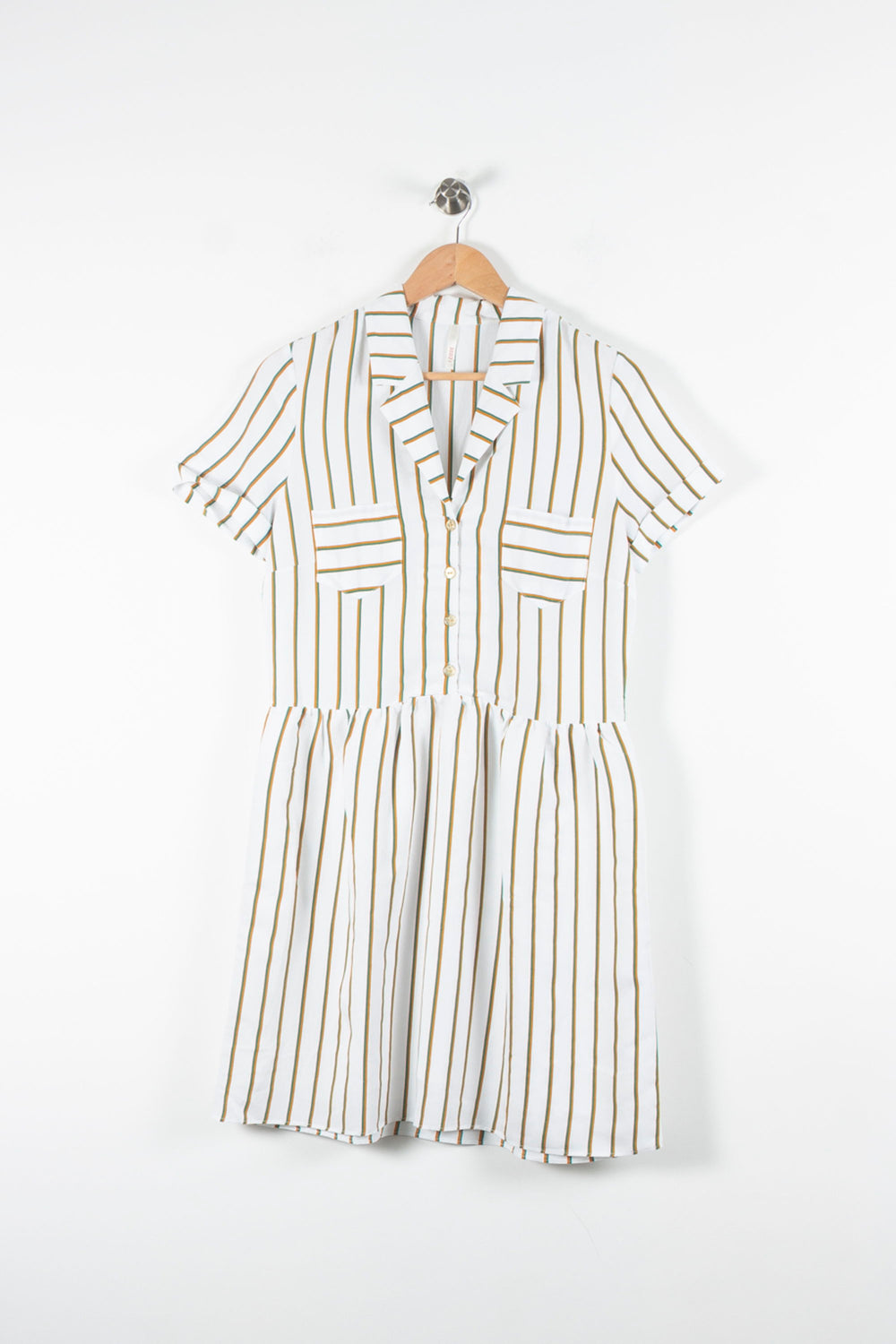 Robe Chemise Blanche et Marron - Taille XS/34 de la marque I.Code | PARAD60543 - Vendu par Paradigme - Image 2