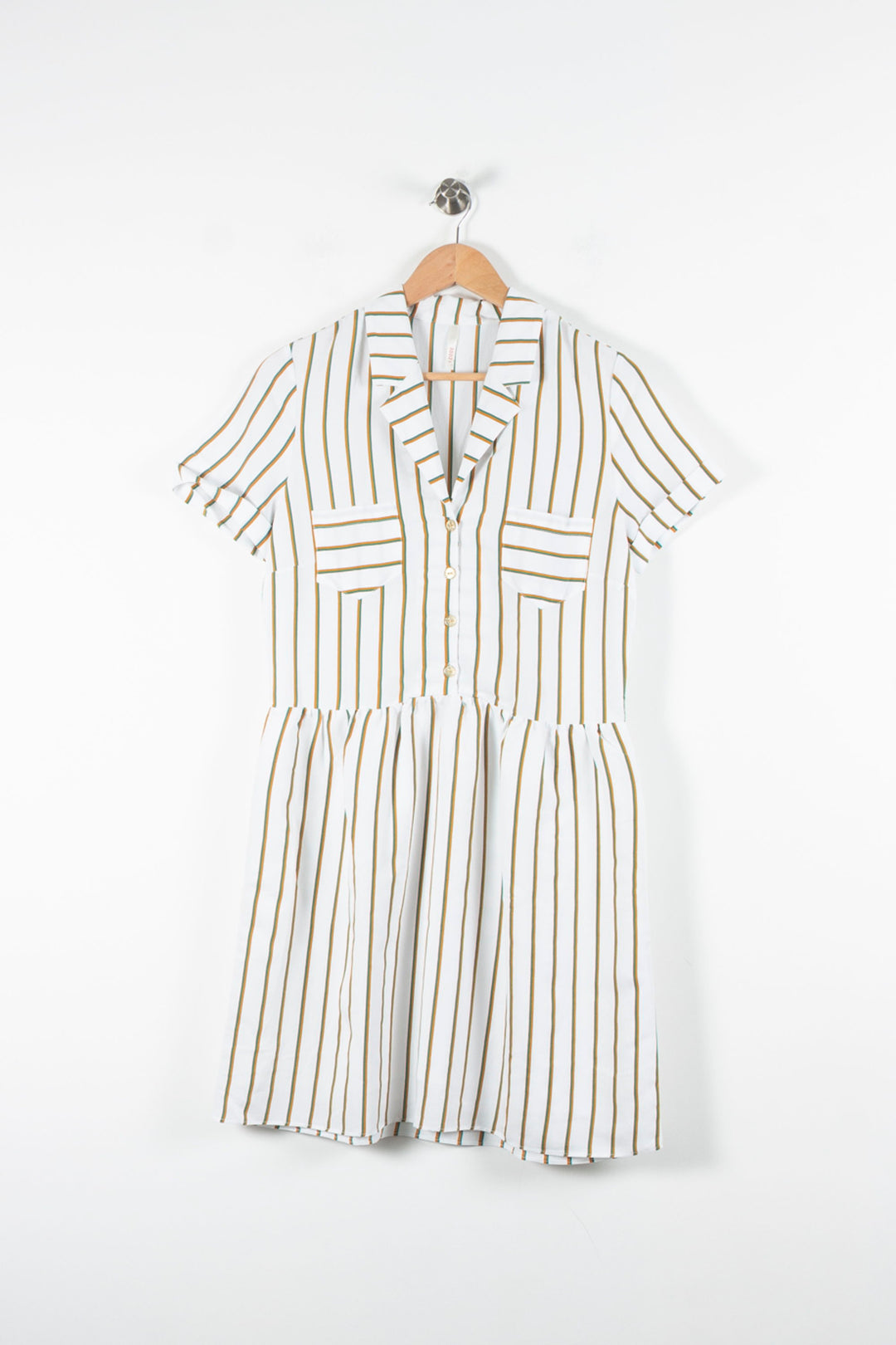 Robe Chemise Blanche et Marron - Taille XS/34 de la marque I.Code | PARAD60543 - Vendu par Paradigme - Image 2