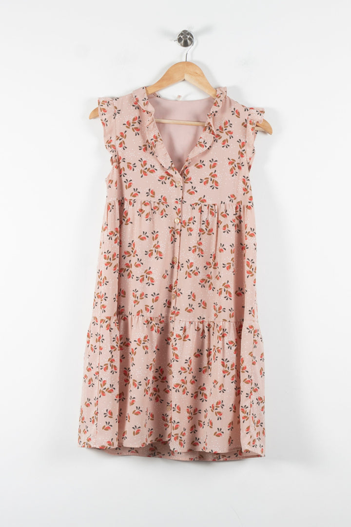 Robe Fleurie Rose - Taille XS/34 de la marque I.Code | PARAD60544 - Vendu par Paradigme - Image 2