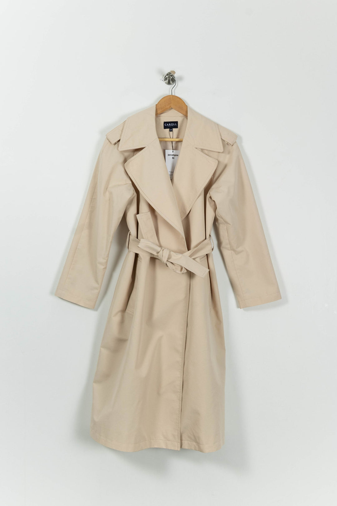 Trench Beige - Taille M/38 de la marque Caroll | PARAD60560 - Vendu par Paradigme - Image 2