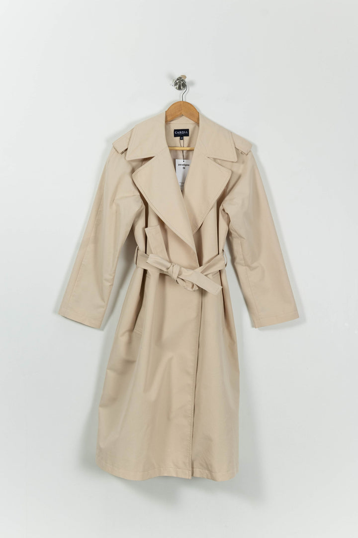 Trench Beige - Taille M/38 de la marque Caroll | PARAD60560 - Vendu par Paradigme - Image 2