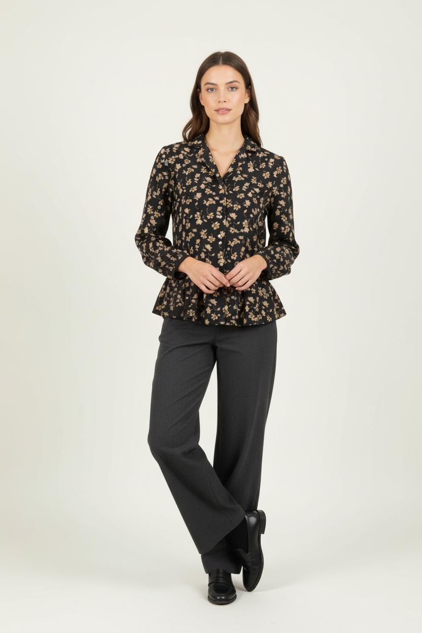 Blouse Noire et Beige - Taille XS/34 de la marque I.Code | PARAD60576 - Vendu par Paradigme - Image 1