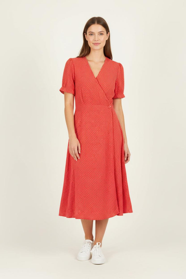 Robe Midi Rouge à Pois Blancs - Taille S/36 de la marque Comptoir des Cotonniers | PARAD60687 - Vendu par Paradigme - Image 1
