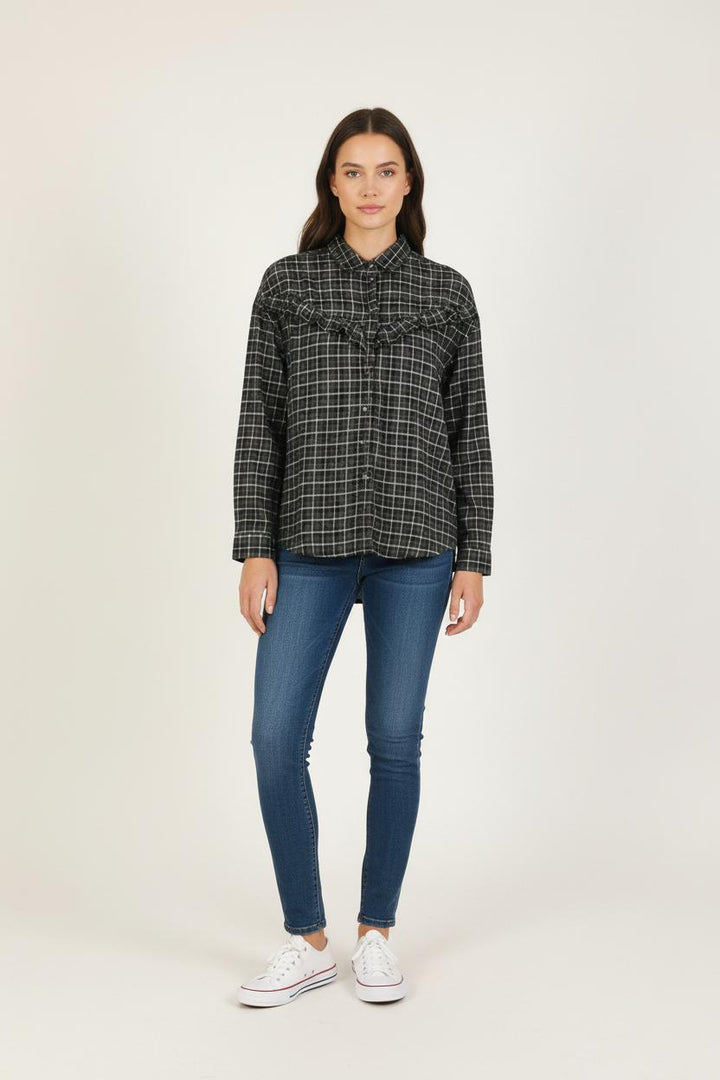 Chemise À Carreaux Noire et Blanche - Taille XS/34 de la marque IKKS | PARAD60698 - Vendu par Paradigme - Image 1