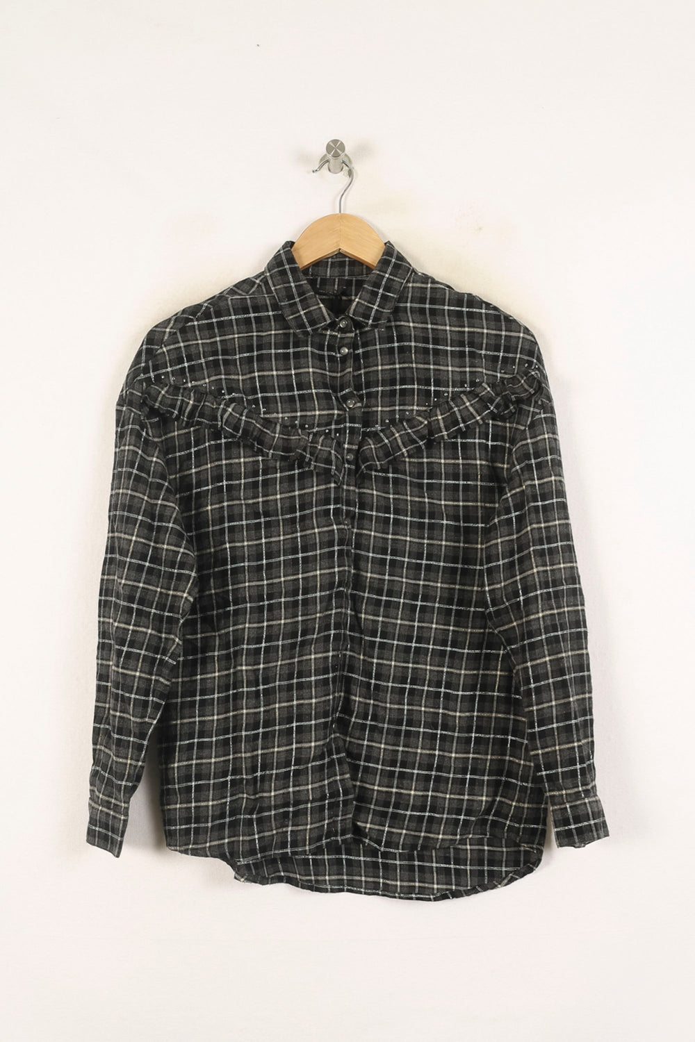 Chemise À Carreaux Noire et Blanche - Taille XS/34 de la marque IKKS | PARAD60698 - Vendu par Paradigme - Image 2