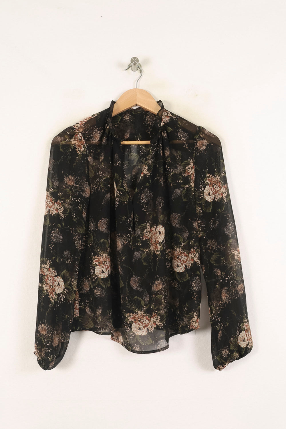 Blouse Noire et Fleurie - Taille XS/34 de la marque IKKS | PARAD60699 - Vendu par Paradigme - Image 2
