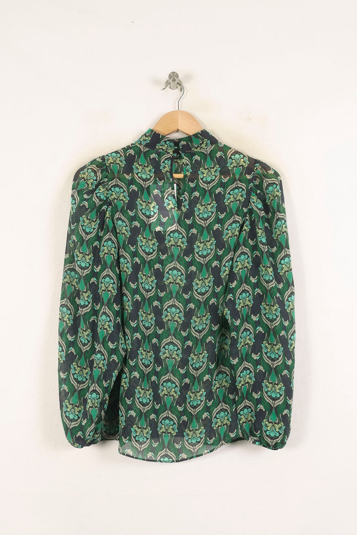 Blouse Verte et Noire - Taille S/36 de la marque IKKS | PARAD60700 - Vendu par Paradigme - Image 4