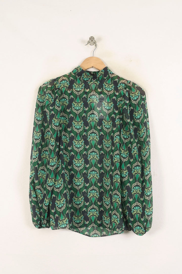 Blouse Verte et Noire - Taille S/36 de la marque IKKS | PARAD60700 - Vendu par Paradigme - Image 2