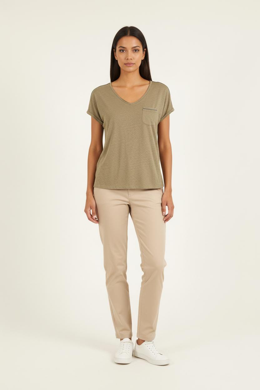 Tee-shirt Vert - Taille XS/34 de la marque IKKS | PARAD60701 - Vendu par Paradigme - Image 1