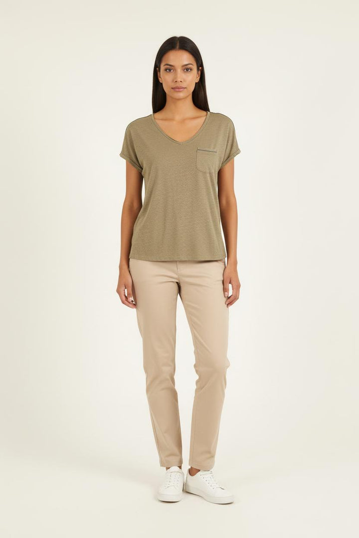 Tee-shirt Vert - Taille XS/34 de la marque IKKS | PARAD60701 - Vendu par Paradigme - Image 1