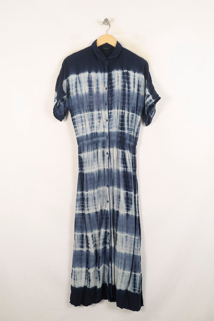 Robe chemise longue bleue et blanche - Taille S/36 de la marque IKKS | PARAD60713 - Vendu par Paradigme - Image 2