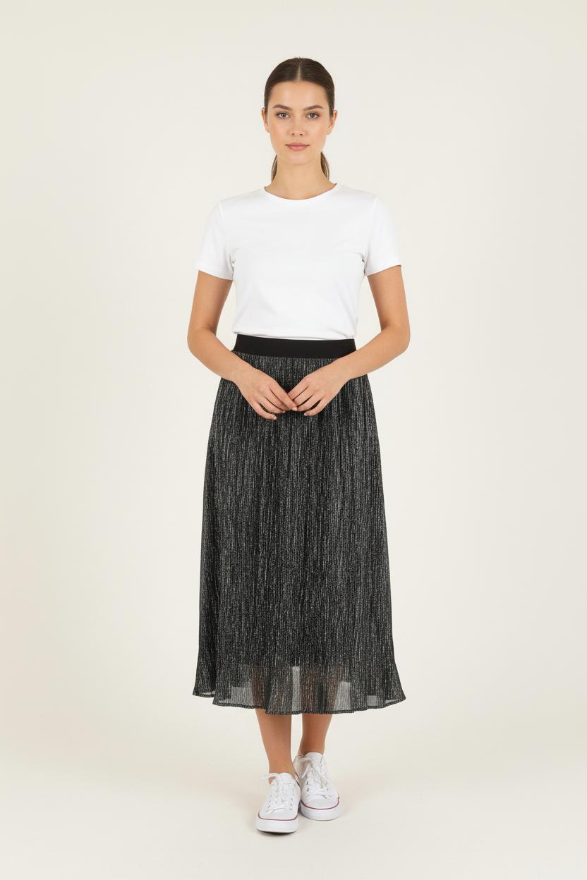 Jupe Plissée Noire - Taille S/36 de la marque IKKS | PARAD60720 - Vendu par Paradigme - Image 1