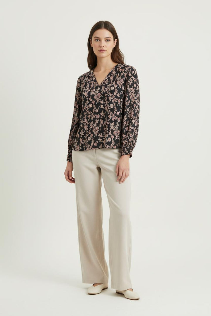 Blouse Noire et Rose - Taille S/36 de la marque La Fée Maraboutée | PARAD60726 - Vendu par Paradigme - Image 1
