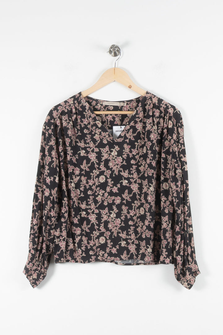 Blouse Noire et Rose - Taille S/36 de la marque La Fée Maraboutée | PARAD60726 - Vendu par Paradigme - Image 2