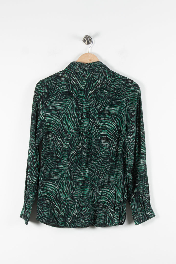 Chemisier Vert et Noir - Taille M/38 de la marque La Fée Maraboutée | PARAD60727 - Vendu par Paradigme - Image 4