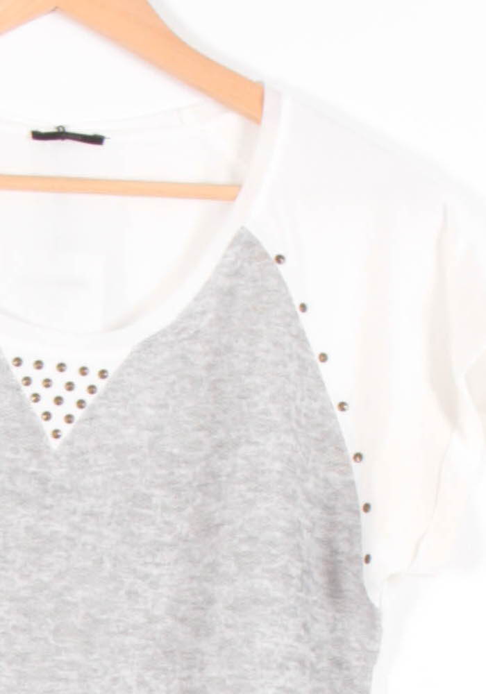 T-shirt Gris et Blanc - Taille M/38 de la marque IKKS | PARAD60732 - Vendu par Paradigme - Image 3