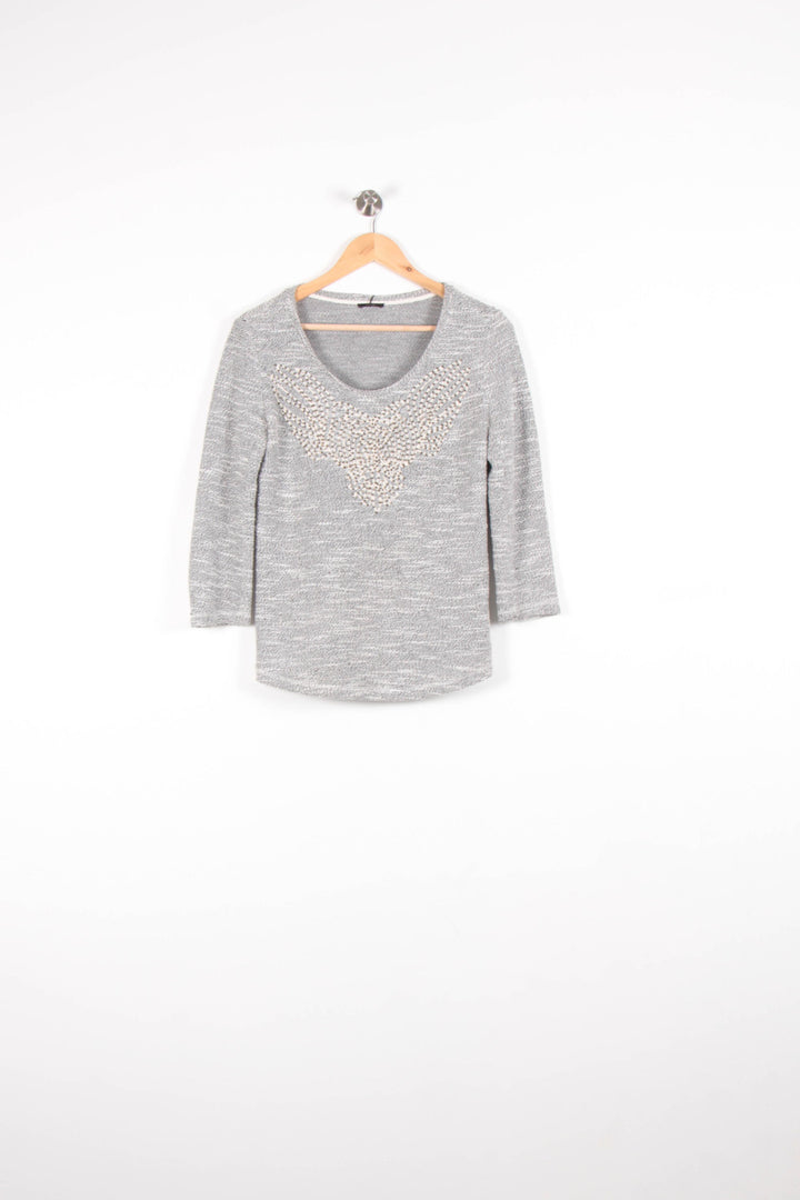 Pull Gris - Taille M/38 de la marque IKKS | PARAD60733 - Vendu par Paradigme - Image 2