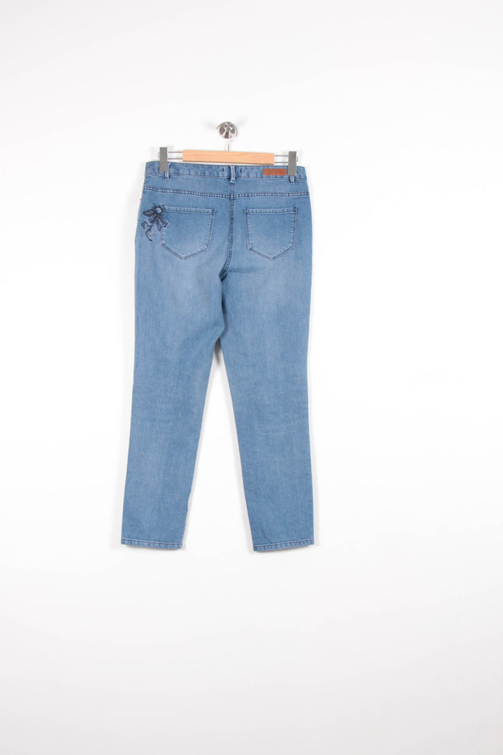 Jean Brodé Bleu - Taille L/40 de la marque Caroll | PARAD60794 - Vendu par Paradigme - Image 4