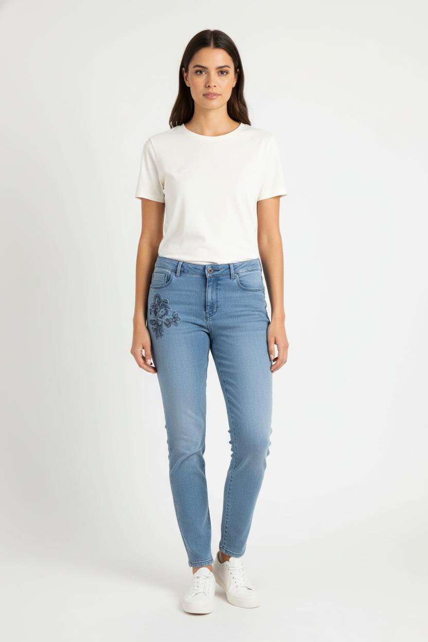 Jean Brodé Bleu - Taille L/40 de la marque Caroll | PARAD60794 - Vendu par Paradigme - Image 1