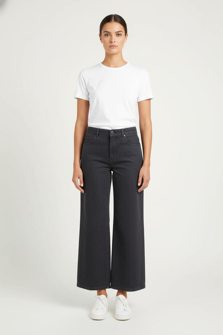 Jean Large Noir - Taille S/36 de la marque Caroll | PARAD60796 - Vendu par Paradigme - Image 1