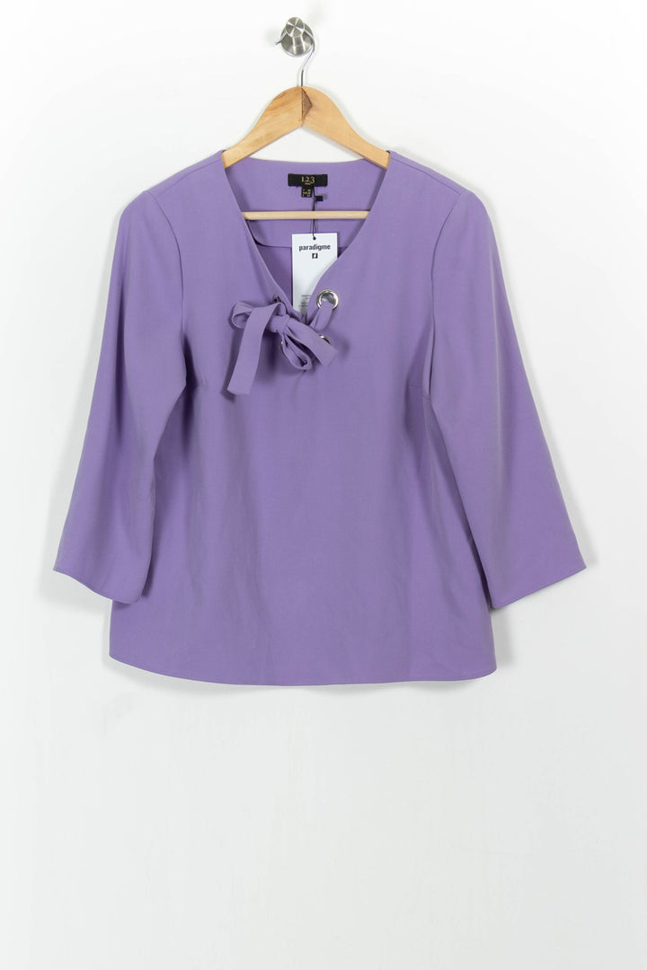 Blouse Violette - Taille L/40 de la marque Maison 123 | PARAD60823 - Vendu par Paradigme - Image 2