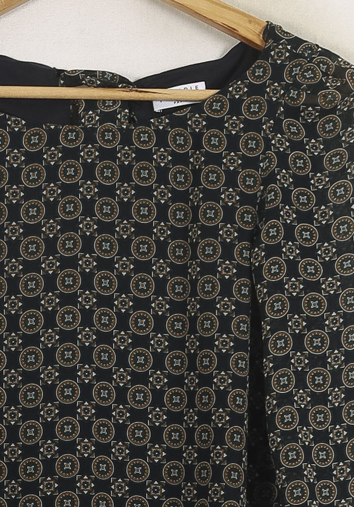 Robe Courte Noire et Beige - Taille XS/34 de la marque Claudie Pierlot | PARAD60846 - Vendu par Paradigme - Image 3