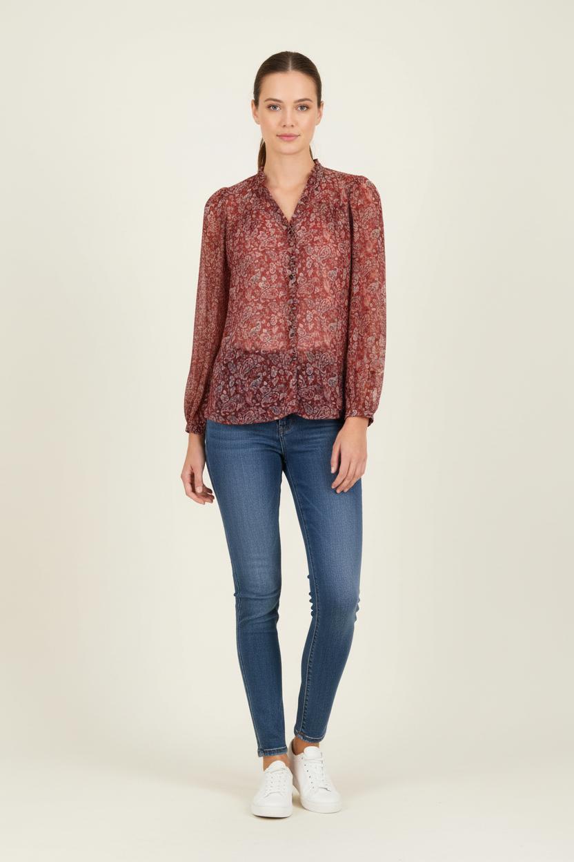 Blouse Rouge et Blanche - Taille XS/34 de la marque IKKS | PARAD60864 - Vendu par Paradigme - Image 1