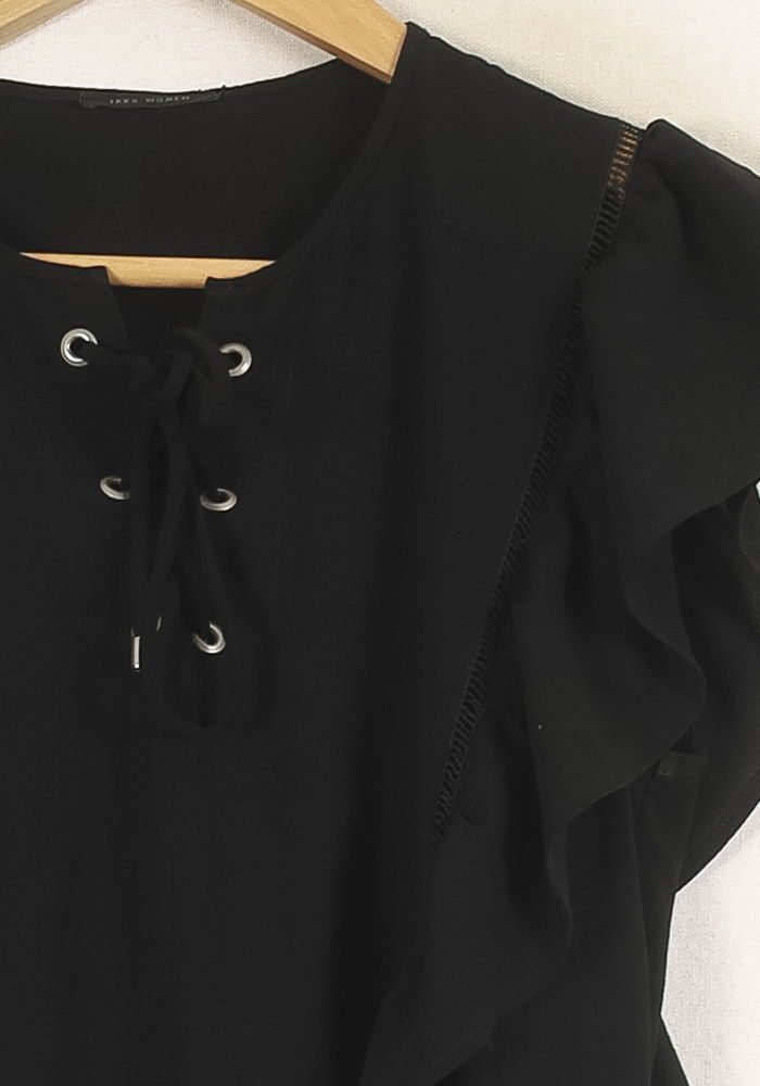 Robe Volantée Noire - Taille XS/34 de la marque IKKS | PARAD60865 - Vendu par Paradigme - Image 3