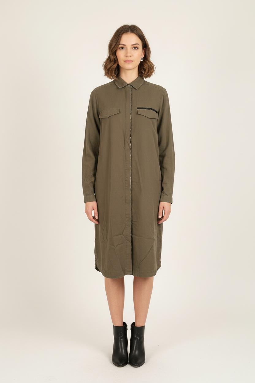Robe Chemise Verte - Taille S/36 de la marque IKKS | PARAD60867 - Vendu par Paradigme - Image 1