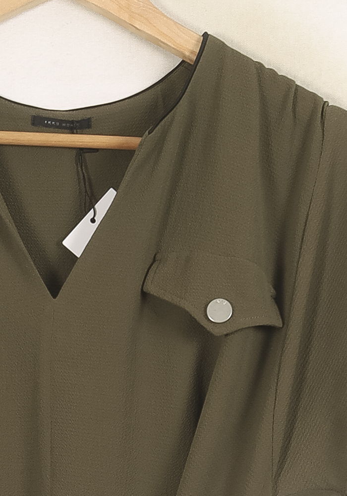 Robe Portefeuille Verte - Taille XS/34 de la marque IKKS | PARAD60872 - Vendu par Paradigme - Image 3
