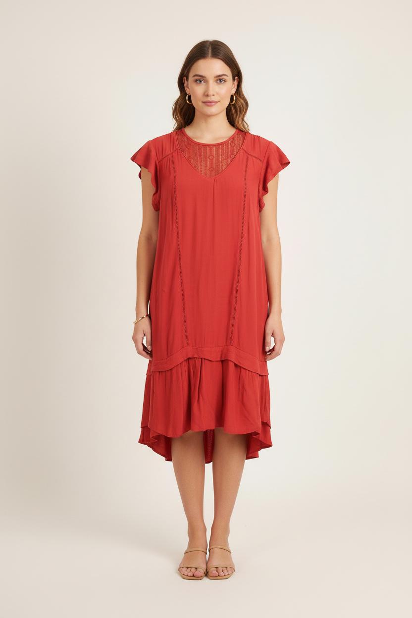 Robe Midi Bordeaux - Taille S/36 de la marque IKKS | PARAD60877 - Vendu par Paradigme - Image 1