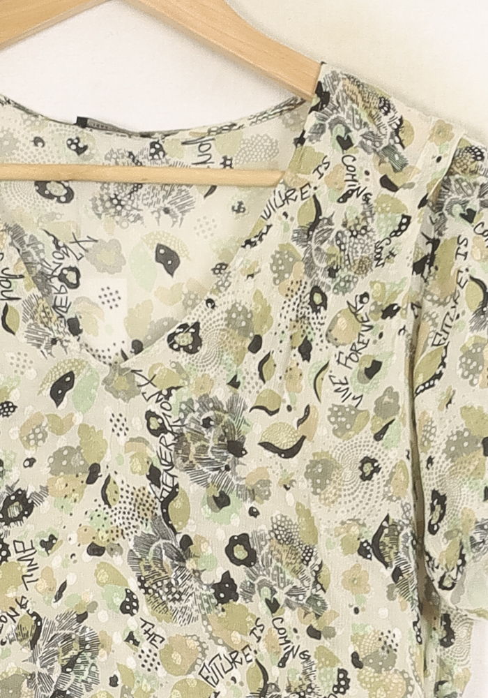 Blouse Verte et Noire - Taille XS/34 de la marque IKKS | PARAD60881 - Vendu par Paradigme - Image 3
