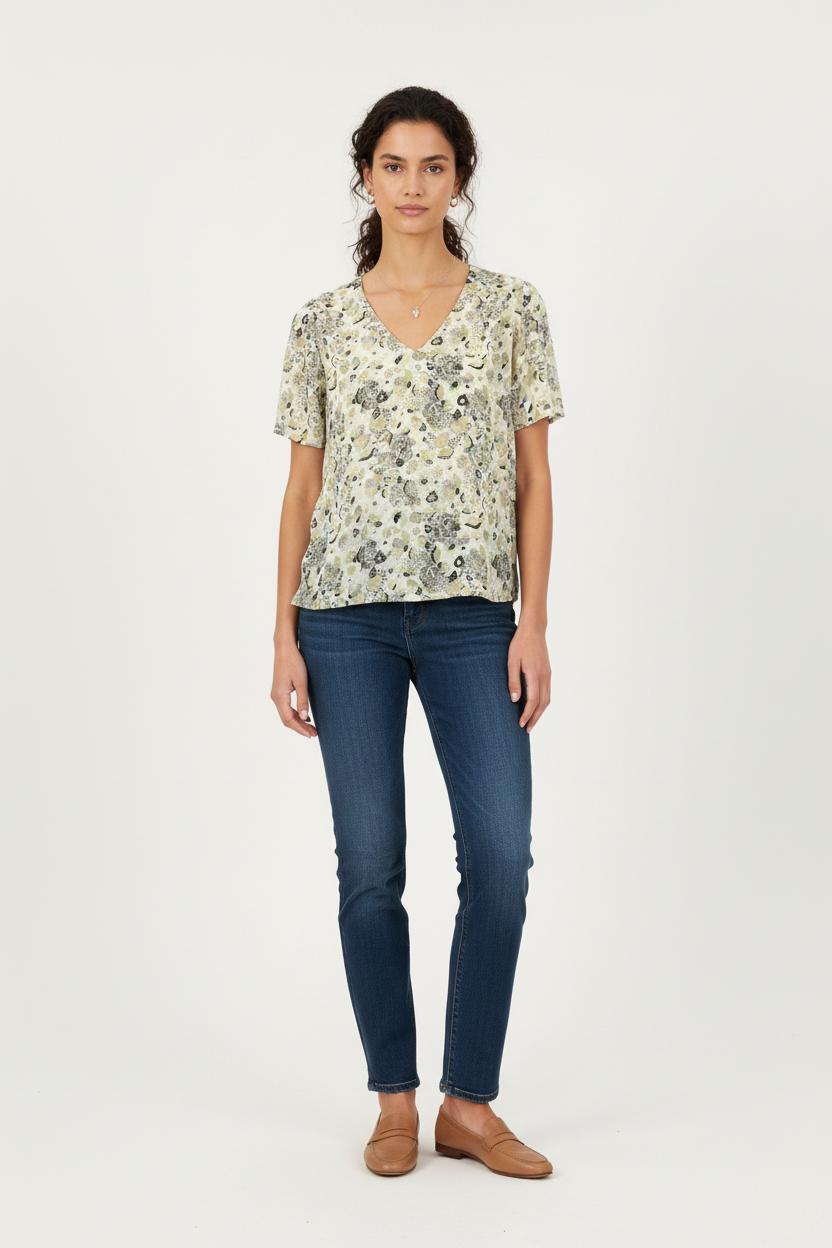Blouse Verte et Noire - Taille XS/34 de la marque IKKS | PARAD60881 - Vendu par Paradigme - Image 1