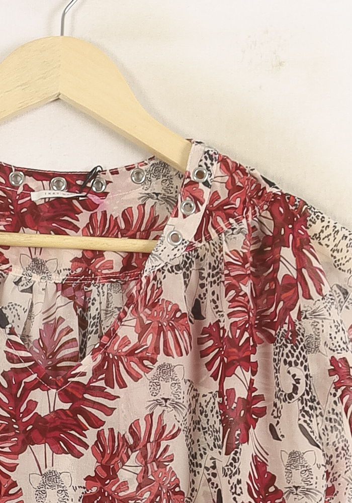 Blouse Rouge et Beige - Taille XL/42 de la marque IKKS | PARAD60882 - Vendu par Paradigme - Image 3