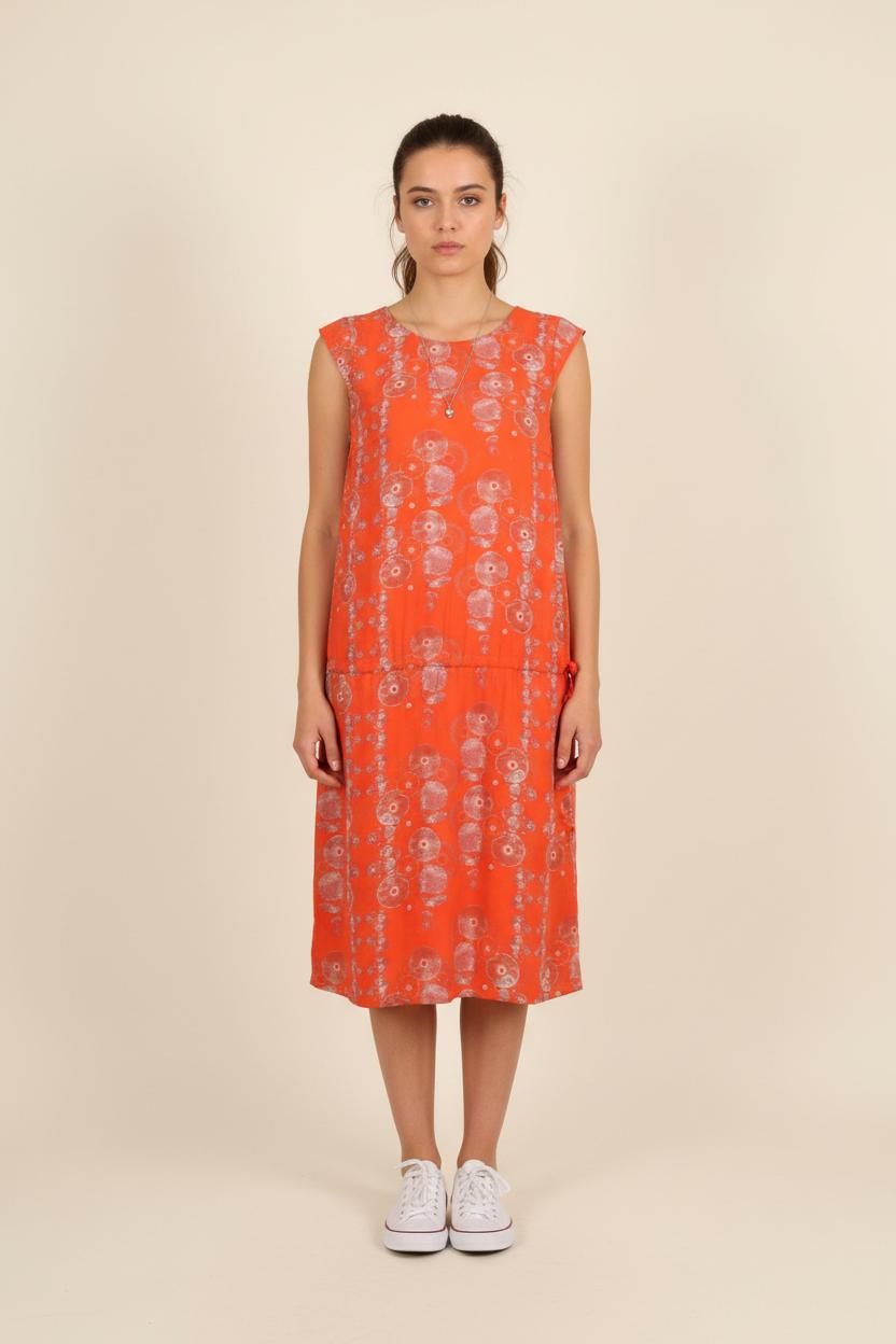 Robe Sans Manches Orange et Blanche - Taille L/40 de la marque One Step | PARAD60884 - Vendu par Paradigme - Image 1