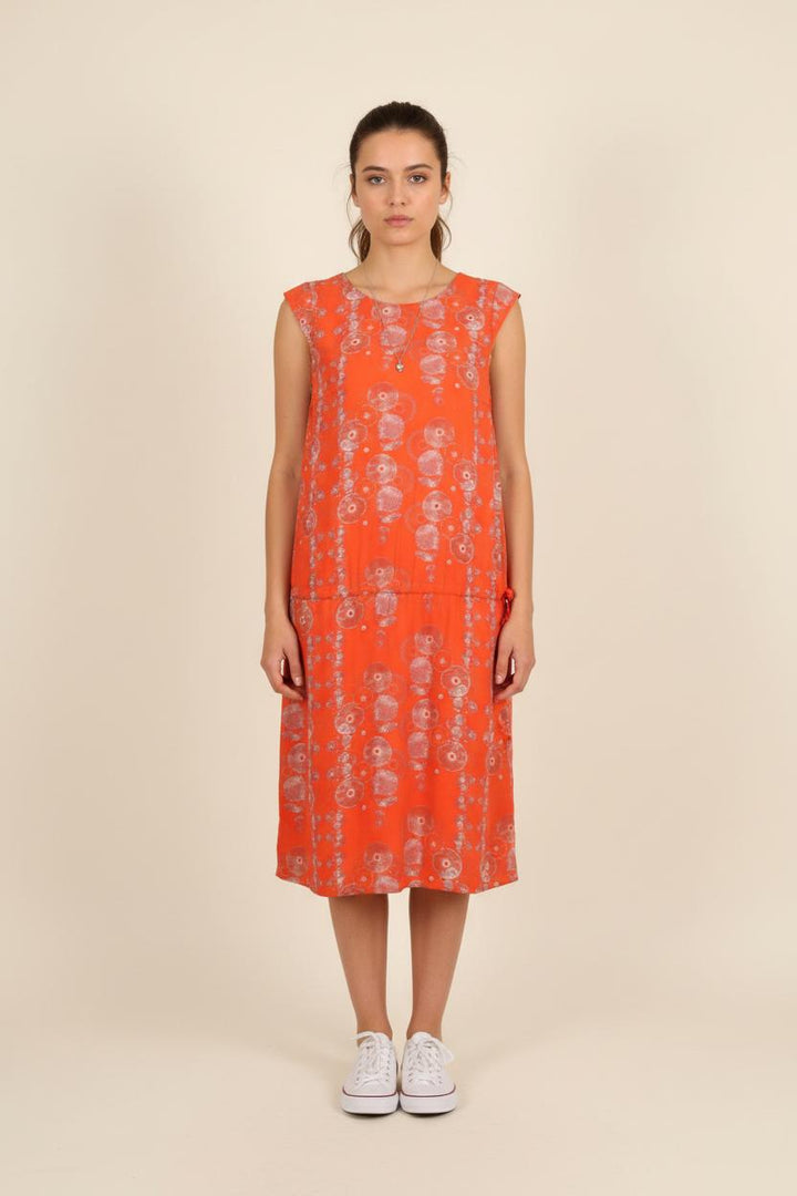 Robe Sans Manches Orange et Blanche - Taille L/40 de la marque One Step | PARAD60884 - Vendu par Paradigme - Image 1