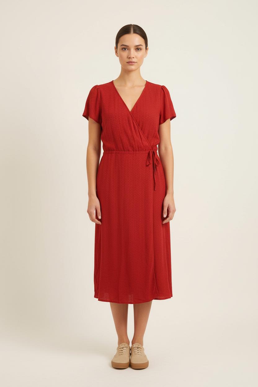 Robe Portefeuille Rouge - Taille XS/34 de la marque I.Code | PARAD60897 - Vendu par Paradigme - Image 1
