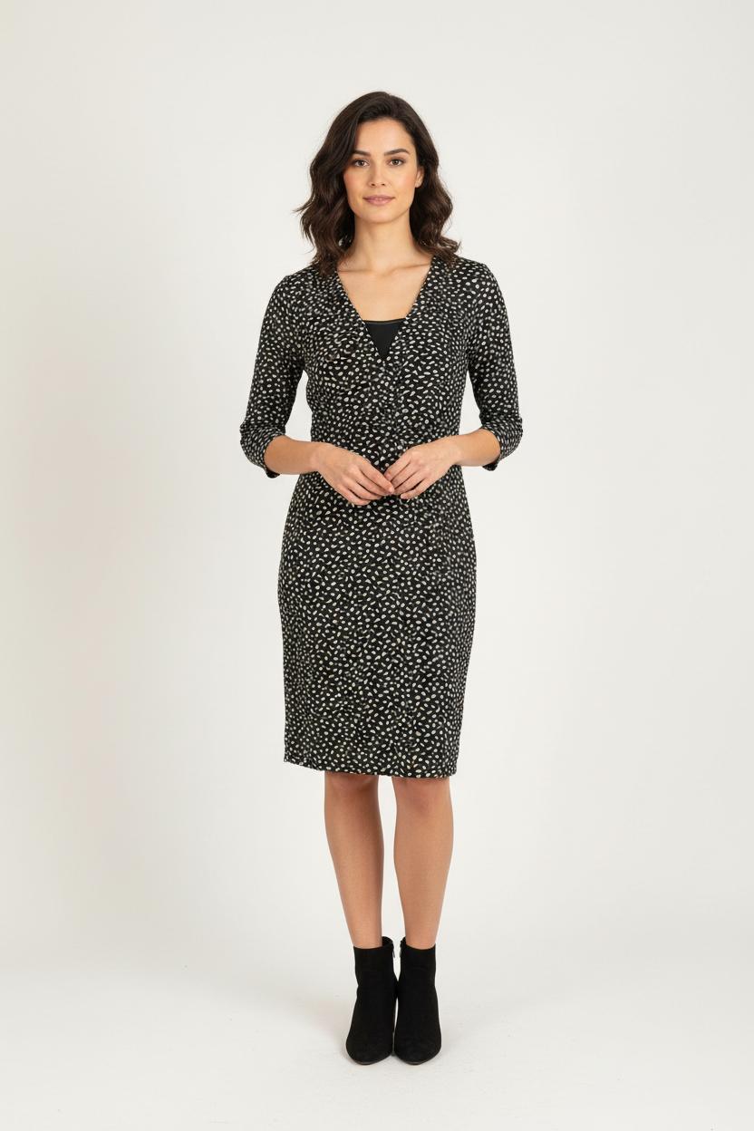 Robe Midi Noire et Blanche - Taille M/38 de la marque One Step | PARAD60899 - Vendu par Paradigme - Image 1