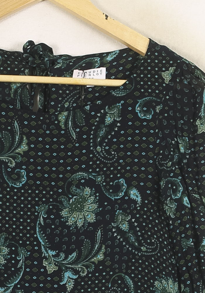 Robe Noire et Verte - Taille XS/34 de la marque Claudie Pierlot | PARAD60901 - Vendu par Paradigme - Image 3