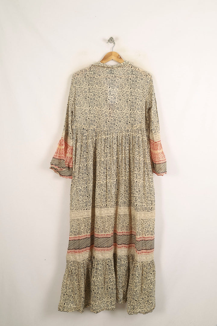 Robe Longue Beige et Rouge - Taille L/40 de la marque Stella Forest | PARAD60905 - Vendu par Paradigme - Image 4