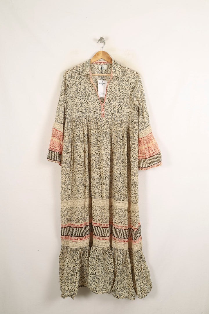 Robe Longue Beige et Rouge - Taille L/40 de la marque Stella Forest | PARAD60905 - Vendu par Paradigme - Image 2