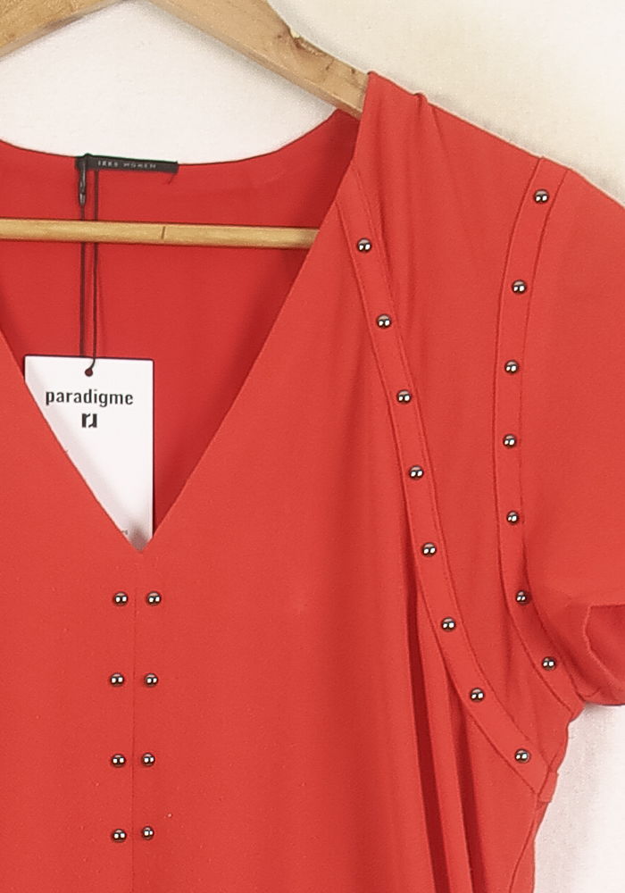 Robe Courte Rouge - Taille M/38 de la marque IKKS | PARAD60910 - Vendu par Paradigme - Image 3