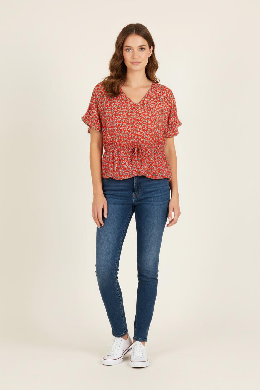 Blouse Rouge et Blanche - Taille S/36 de la marque I.Code | PARAD60912 - Vendu par Paradigme - Image 1