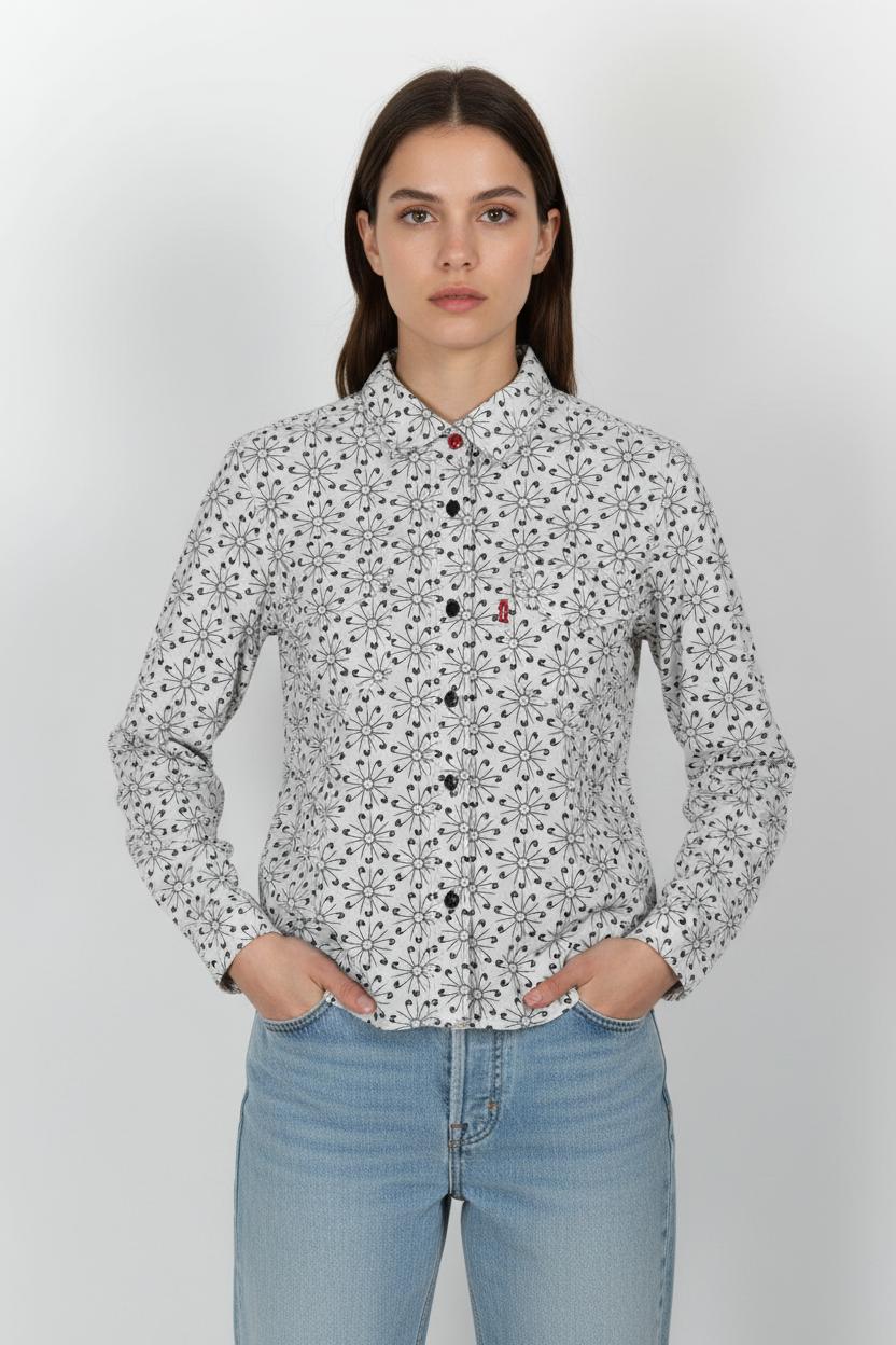Chemise Blanche et Noire - Taille M/38 de la marque Levi's | PARAD60914 - Vendu par Paradigme - Image 1