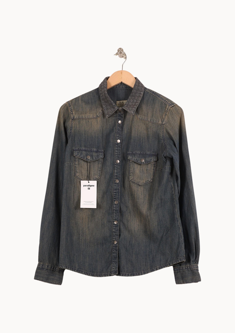 Chemise en Jean Bleue - Taille L/40 de la marque IKKS | PARAD60927 - Vendu par Paradigme - Image 2
