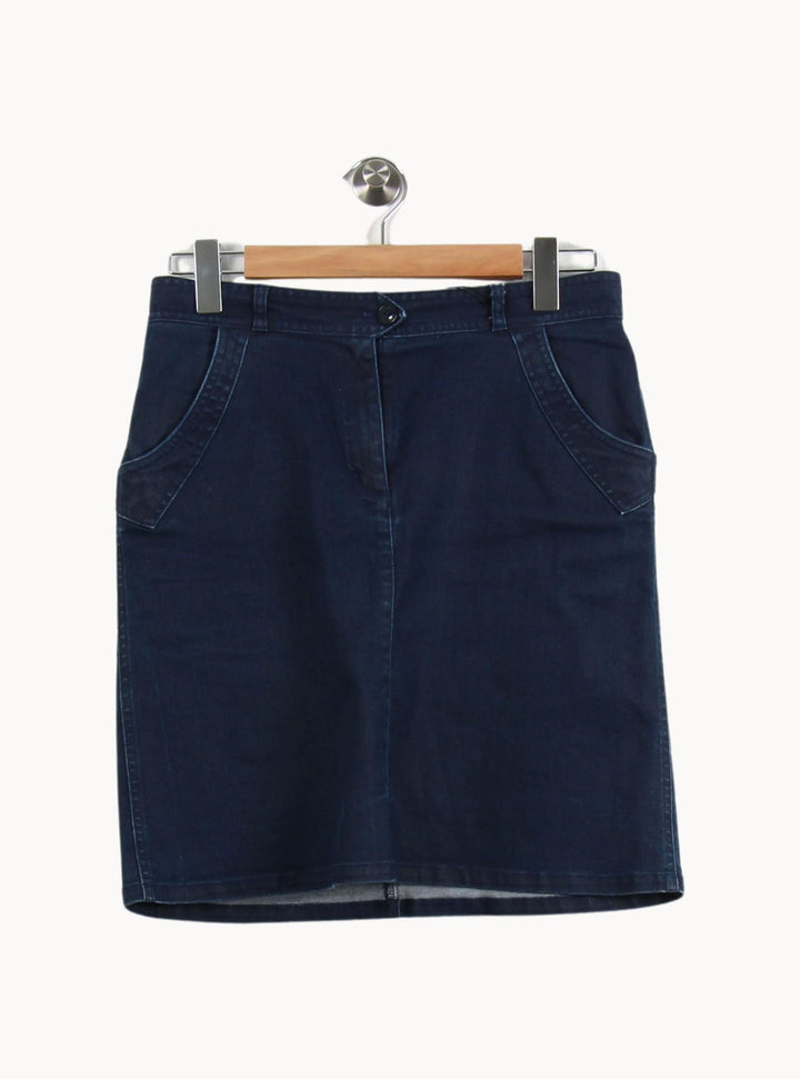 Jupe Droite Bleue - Taille M/38 de la marque A.P.C. | PARAD60948 - Vendu par Paradigme - Image 2