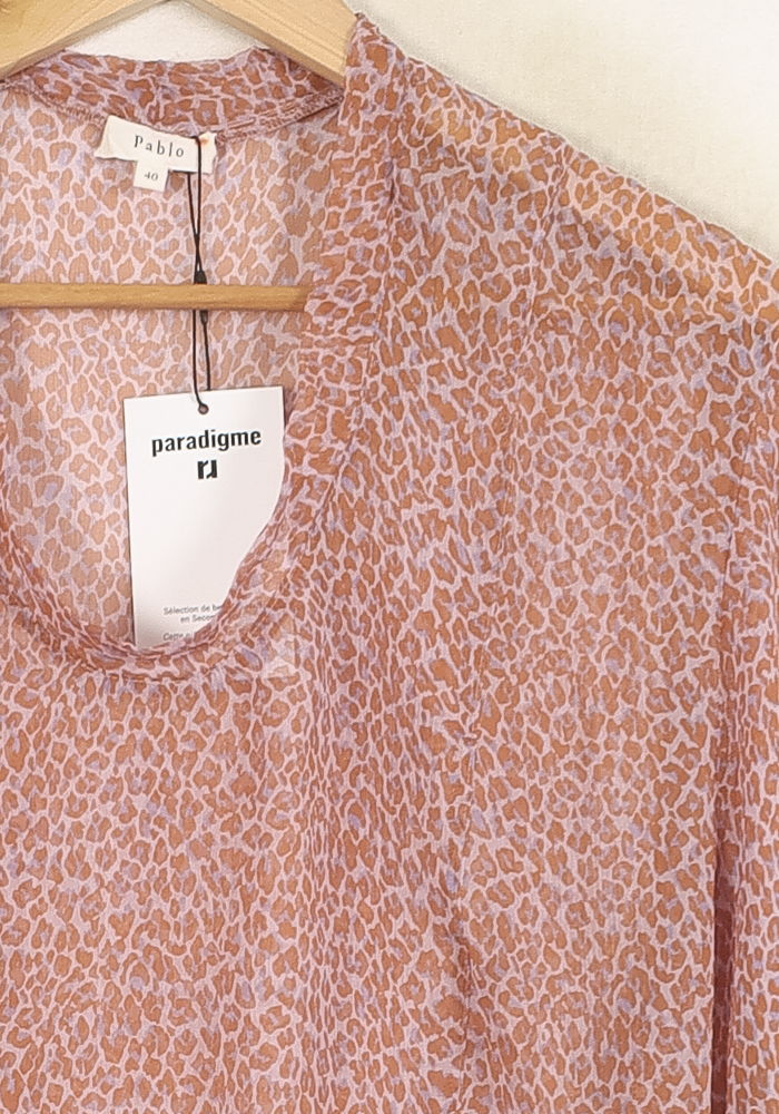 Blouse Rose et Blanche - Taille L/40 de la marque Pablo | PARAD60963 - Vendu par Paradigme - Image 3