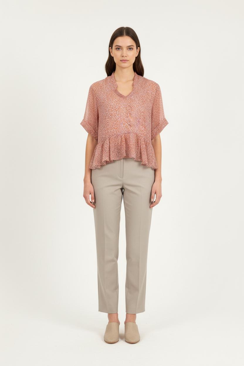 Blouse Rose et Blanche - Taille L/40 de la marque Pablo | PARAD60963 - Vendu par Paradigme - Image 1