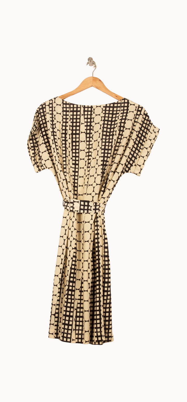 Robe Beige et Noire - Taille M/38 de la marque La Fée Maraboutée | PARAD60999 - Vendu par Paradigme - Image 4
